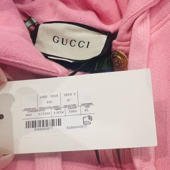 Pink Gucci tennis logo zip up hoodie - Picture 10 of 11